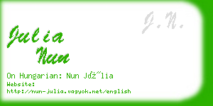 julia nun business card